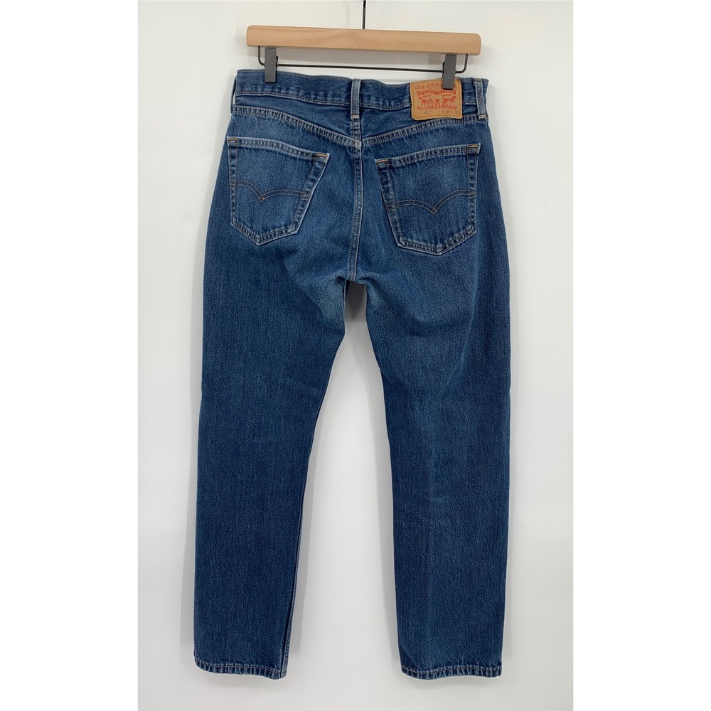 Levis 505 Jeans Mens 32x32 Blue Straight Leg Medium Wash Denim Pants - Picture 4 of 10